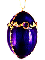 Vivian Alexander Jemstone & Silver Easter Egg Ornaments 