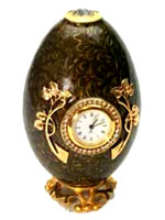 Vivian Alexander Gemstone Enameled Goose Egg Clocks