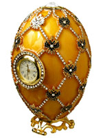 Vivian Alexander Gemstone Enameled Goose Egg Clocks