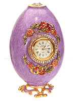 Vivian Alexander Gemstone Enameled Goose Egg Clocks