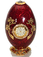 Vivian Alexander Gemstone Enameled Goose Egg Clocks