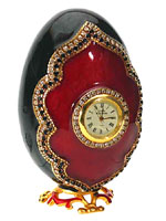 Vivian Alexander Gemstone Enameled Goose Egg Clocks