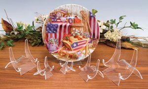 Plate Stands:  Lucite Plate Stands