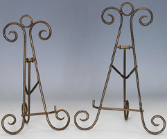 Plate Stands:  Antique Gold Finish Easels