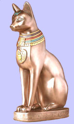 Golden Goddess Bastet - Egyptian God & Goddess Statues