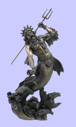 Fused Bronze Poseidon Statue
