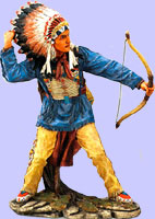 Native American  Sioux Warrior with bow & arrow  - Native Tribal Art Figurine
