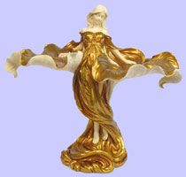Art Nouveau Lady Lotus Serving Plate
