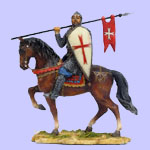 Knight w/ Sheild &Flag On Horseback