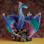 Rainbow Dragon With Orb Figurines