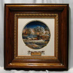 Walnut Brown Finish Wood Frame
