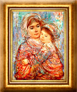 Edna Hibel - Mother's Day 2005 - Vivian & Child Framed Tile