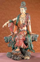 Water & Moon Kuan-Yin Bodhisattva Eastern Enlightenment Indian Figurines