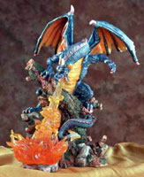 Fire-breathing Blue Dragon