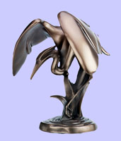 Fused Bronze Egret Fishing