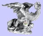 Pewter Dragon w/ Crystal