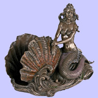 Fused Bronze Mermaid Napkin Holder