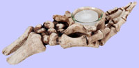 Skeleton Hand w/ Vertebrae Votive Holder
