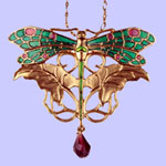 Nouveau Dragonfly Pendant Costume Jewelry
