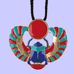 Winged Scarab Pendant Costume Jewelry
