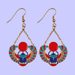 Winged Scarab Earrings Costume Jewelry