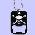 Skull Dog Tag Bottle Oppener Costume Jewelry