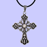 Pewter Cross Pendant Costume Jewelry