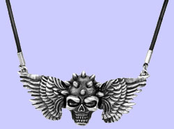 Winged Skull Pendant Costume Jewelry