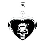 Skull Heart Pendant Costume Jewelry