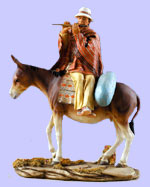 Inca Indian Riding Donkey
