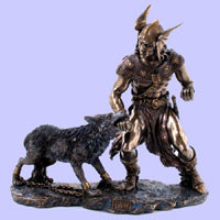 Tyr Battling Fenrir - Viking Warrior
