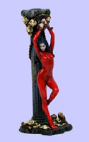 Gothic Lady in Red Candle Holder