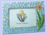 Blue Stained Glass Picture Frame