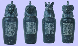 Set of 4 Canopic Jars