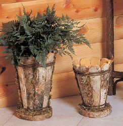 Birch & Moss Vases with Liners - Set of 2