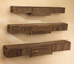 Rustic Twig  Floating Shelves: Set of 3