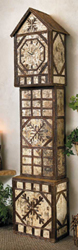 Birch & Rattan Snowflake Grandfather Clock