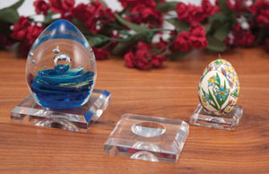 Lucite Egg and Ball Holders