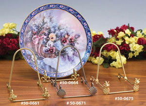 Adjustable Brass Wire Decorative Plate & Bowl Stand Easels
