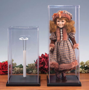 Plastic Doll Cases With Stand for Small Dolls - Plastic Display Case:  Doll Case / Cover For Small Dolls