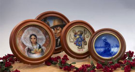 Round Hard Wood Collector Plate Frames