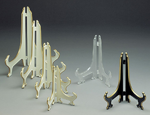 Plate Stands:  Plastic Hinged Stands