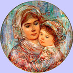 Edna Hibel - Mother's Day  2005 - Vivian & Child Plate 