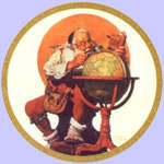Santa At The Globe  -  Norman Rockwell Plate