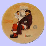 Santa In The Subway  -  Norman Rockwell Plate