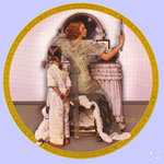 Saturday Night Out  -  Norman Rockwell Plate