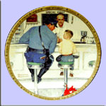The Runaway  - Policeman and Boy  -  Norman Rockwell Plate