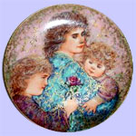 Edna Hibel - Mother's Day 1987 - Elizabeth, Jordan, and Janie