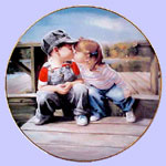 First Kiss -  Donald Zolan - Childhood Discoveries Mini Plate