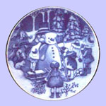 Snowman - Royal Copenhagen Children's Christmas Plate - Ingrid Jensen